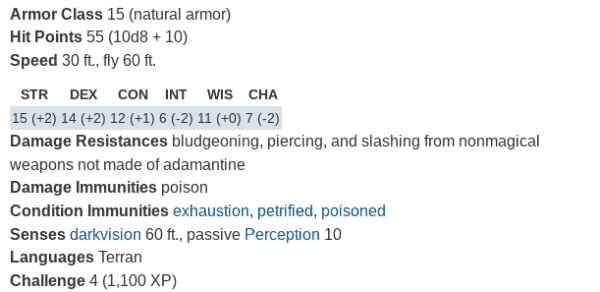 four armed gargoyle stats