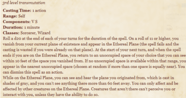 Blink 5e guide on how to use it and explanation. Defensive spell for wizards. 
